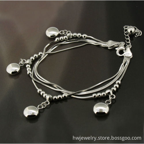 New 925 silver bracelets jewelry rhodium plated